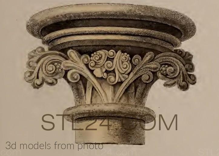 Капители и базы (CHAPITER_1734 -  | 3D model 3DSMAX / OBJ / STL) 3D модель для ЧПУ станка